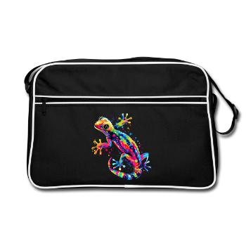 Gecko Lizard Reptile Geckos Lizard Iguana Gekko - Retro Bag - black/white - Front