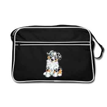 Berger Australien Chien Aussie - Sac Retro - noir/blanc - Devant