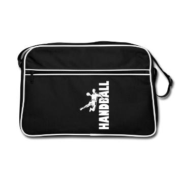 Handball Player Handball Ball Handball Game - Retro Bag - black/white - Front