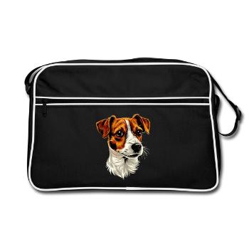 Jack Russell Terrier Hunde Liebhaber Jack Russells - Retro Tasche - Schwarz/Weiß - Vorne