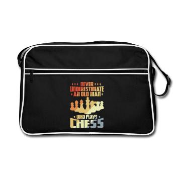 Chess Grandpa - Retro Bag - black/white - Front
