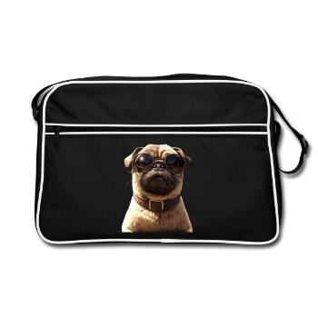Carlin Beige Les chiens adorent Carlin Petit carlin mignon - Sac Retro - noir/blanc - Devant