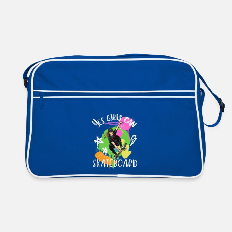 Ja Mädchen können Skateboard fahren Retro Tasche
