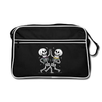 Couples de squelettes dansants avec des foulards colorés - Sac Retro - noir/blanc - Devant