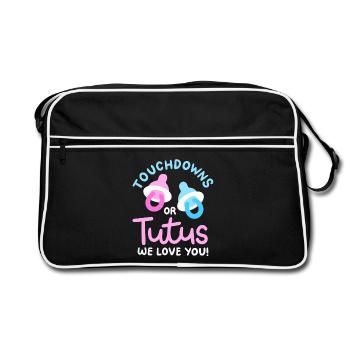 Touchdowns oder Tutus für Gender-Reveal-Partys - Retro Tasche - Schwarz/Weiß - Vorne