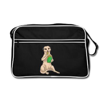 Frites Français suricate - Sac Retro - noir/blanc - Devant