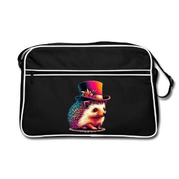 Igel - Retro Tasche - Schwarz/Weiß - Vorne