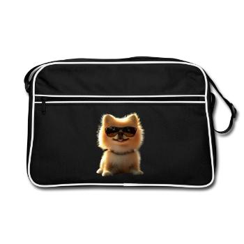 Poméranien Poméranien Poméranien Spitz allemand doux - Sac Retro - noir/blanc - Devant