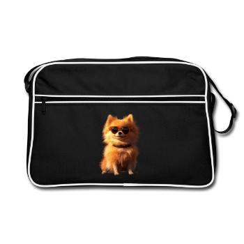 Poméranien Poméranien Poméranien Spitz allemand doux - Sac Retro - noir/blanc - Devant