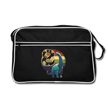 Brachiosaure 8 ans 8e anniversaire - Sac Retro - noir/blanc - Devant