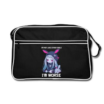 Pas comme les autres filles Kawaii Goth Bunny Gothic - Sac Retro - noir/blanc - Devant