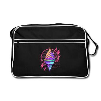 Cornet de crème glacée Synthwave - Sac Retro - noir/blanc - Devant