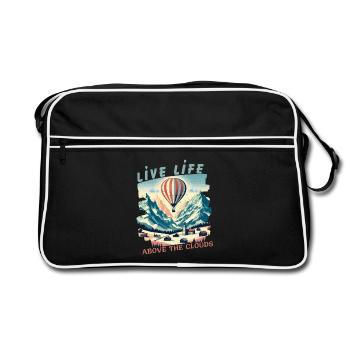 Live Life Above the Clouds - Hot Air Balloons Tee - Retro Bag - black/white - Front