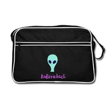 Mystérieux extraterrestre - Sac Retro - noir/blanc - Devant