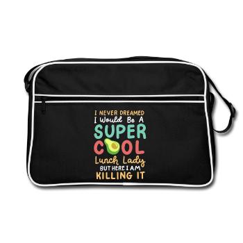 Mitarbeiterin der Schulcafeteria als Kantinendame - Retro Tasche - Schwarz/Weiß - Vorne