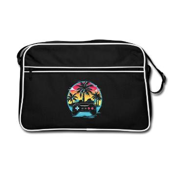 Videospiele Vaporwave - Retro Tasche - Schwarz/Weiß - Vorne