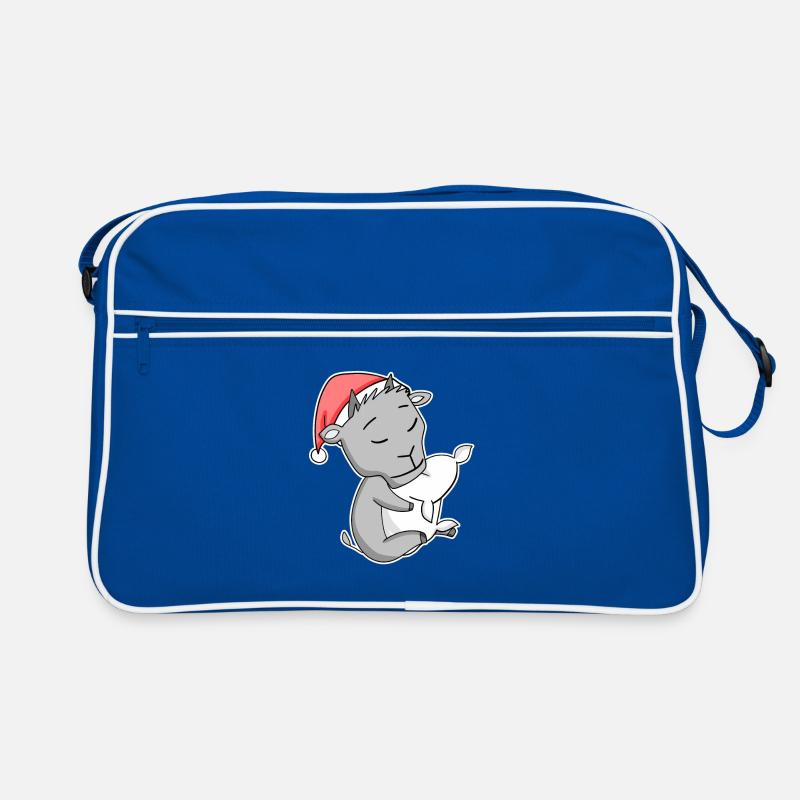 Ziege Niedlich Müde Ausschlafen Weihnachten Retro Tasche
