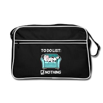 Funny Saying, Funny Sayings - Cow Motif - Retro Bag - black/white - Front