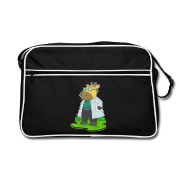 Girafe Docteur Blouse de Docteur - Sac Retro - noir/blanc - Devant