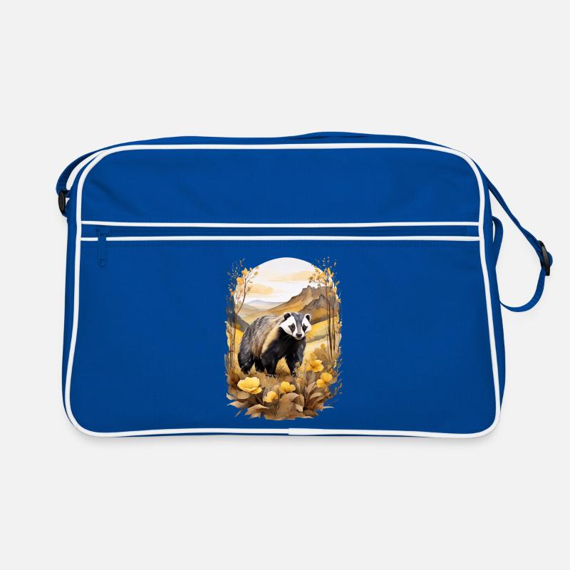 Badger in the mountains Retro Bag