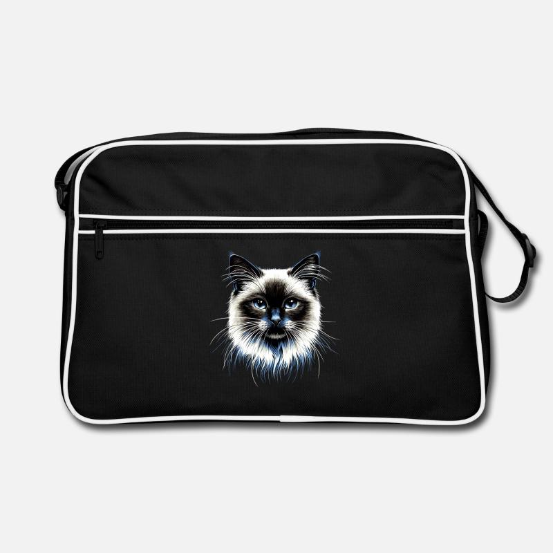 Birma Katze Heilige Birmakatze Süße Birma Katzen - Retro Tasche - Schwarz/Weiß