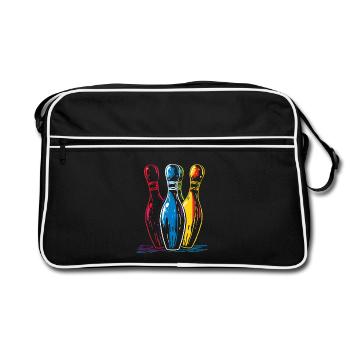 Oldschool Bowling Drawing - Retro Bag - black/white - Front