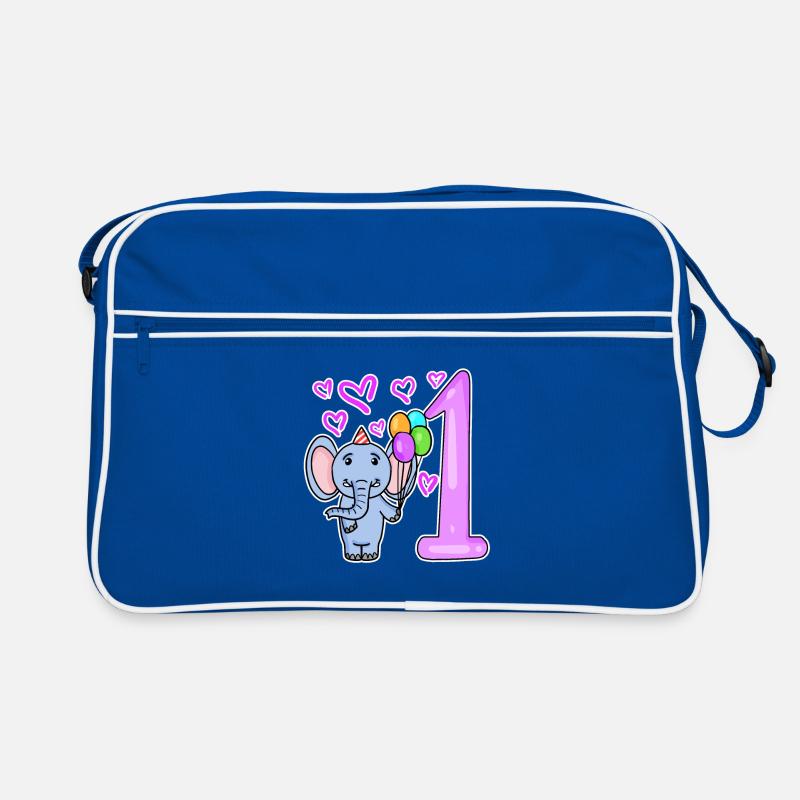 Elefant zum ersten Geburtstag mit Ballons Retro Tasche