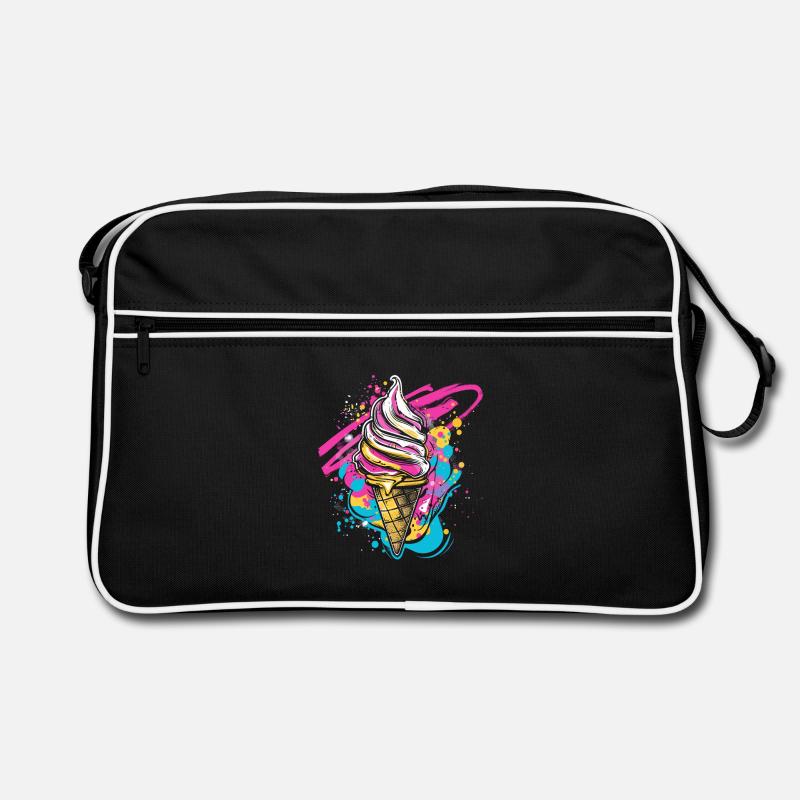 Taches de peinture de cornet de crème glacée Sac Retro
