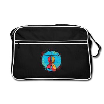 Violin Drawing - Retro Bag - black/white - Front