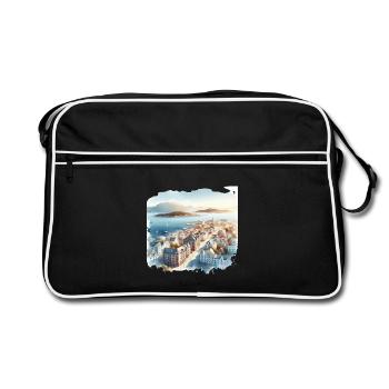 Ålesund Vue sur la ville Scandinavie Norvège Été - Sac Retro - noir/blanc - Devant