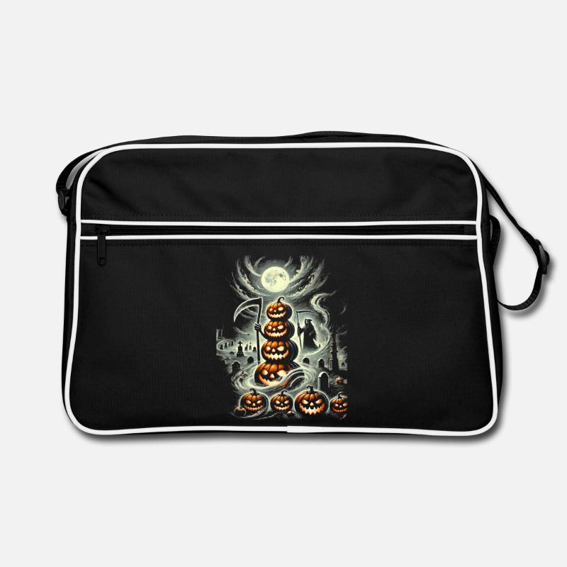Spooky Halloween Pumpkin Tower Retro Bag