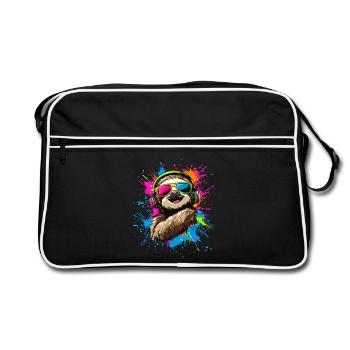 paresseux couleurs colorées pop art paresseux paresseux - Sac Retro - noir/blanc - Devant
