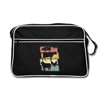 Cochon Poulet Mouton Poulet - Sac Retro - noir/blanc - Devant