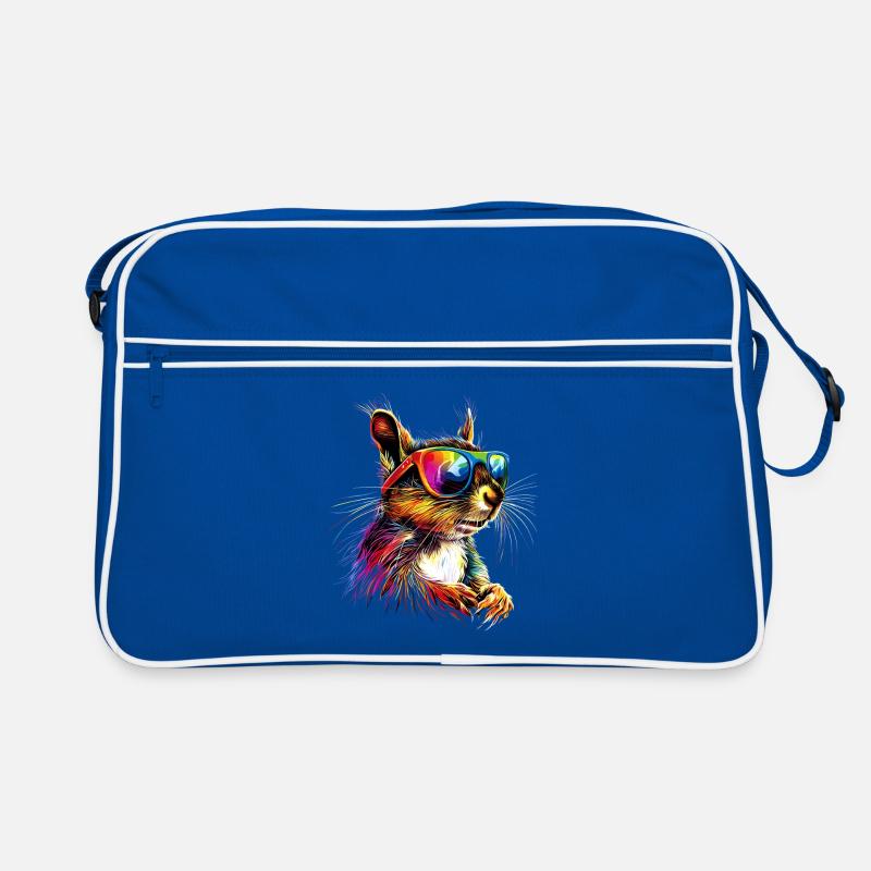 Squirrel Headphones Colorful Pop Art DJ Squirrel Retro Bag