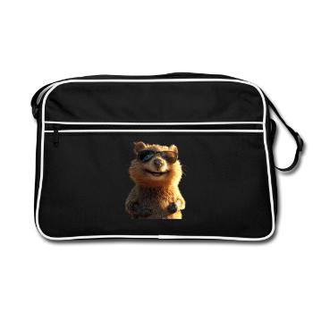 Quokka Be Quokka Heureux Australie Sourire Quokkas - Sac Retro - noir/blanc - Devant