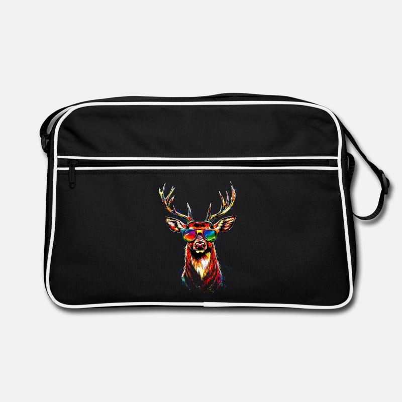 Deer, Antlers, Hunting, Deer, Reindeer, Red Deer, Hunter Retro Bag