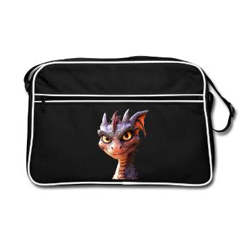 Dragon Mythical Creature Dragon Lover Fire Dragon - Retro Bag - black/white - Front