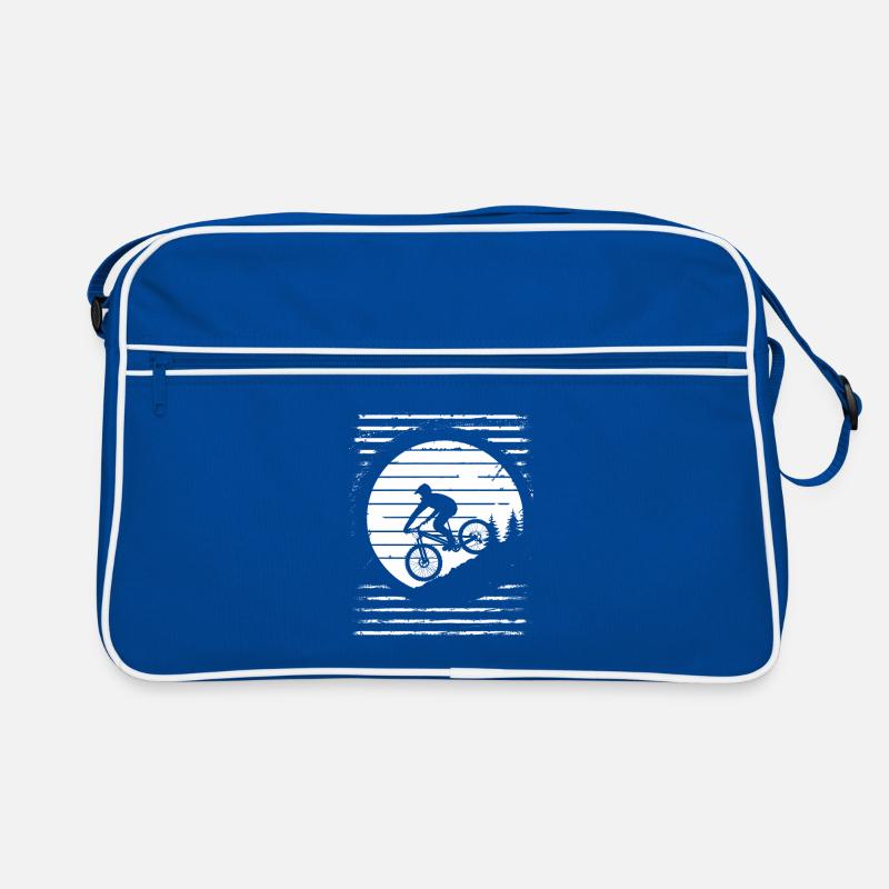 Mountainbiker Zeichnung Retro Tasche