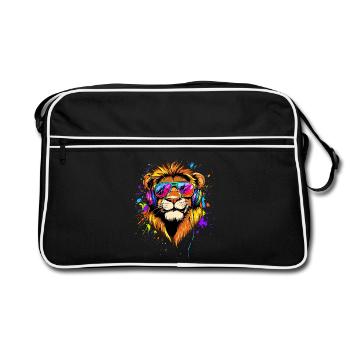 Lion Grand Chat Crinière de Lion Les Lions Amour Lions Sauvages - Sac Retro - noir/blanc - Devant