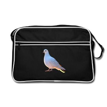 Taube Weiß Stadttaube Ringeltaube Weiße Tauben - Retro Tasche - Schwarz/Weiß - Vorne