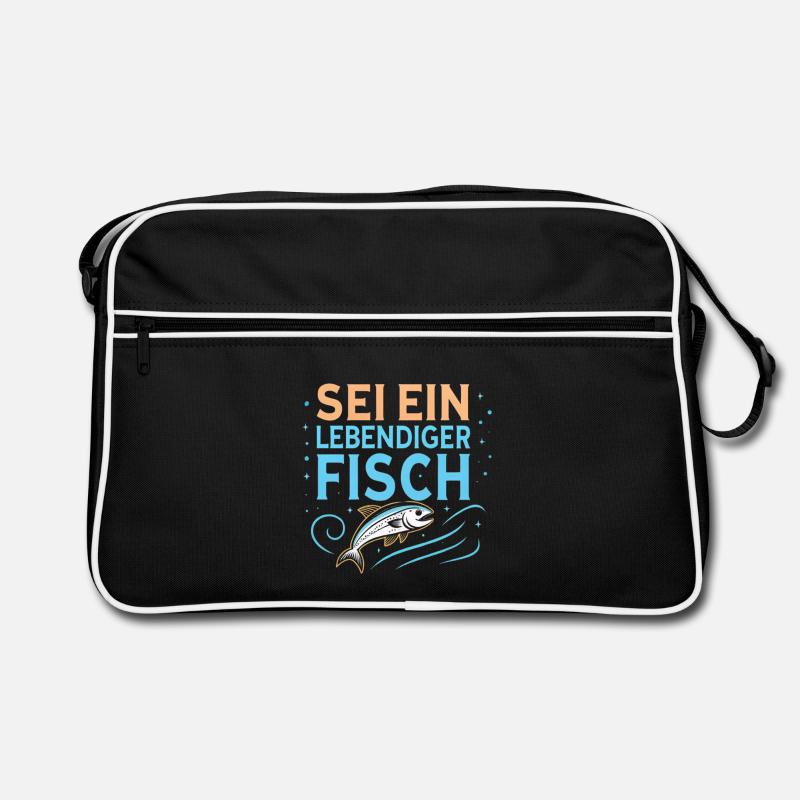 Sei ein lebendiger Fisch Retro Tasche