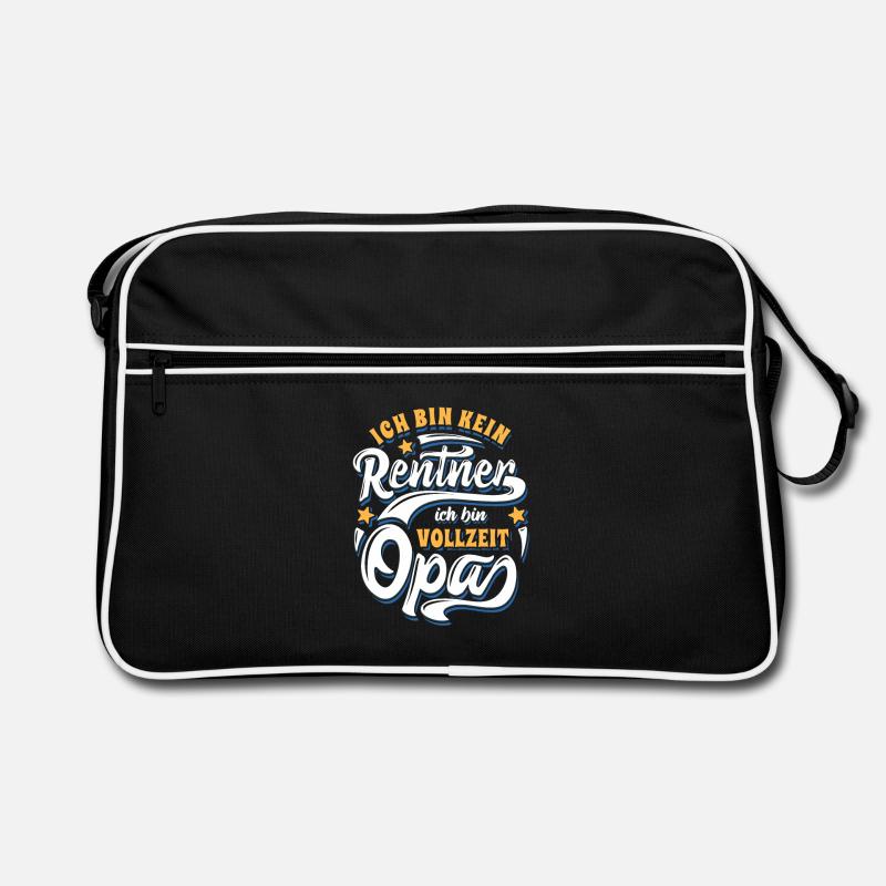 Ich bin kein Rentner ich bin Vollzeit Opa - Rente - Retro Tasche - Schwarz/Weiß