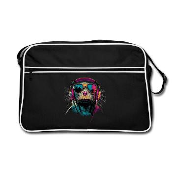 Mole with Sunglasses Love Cute Moles - Retro Bag - black/white - Front
