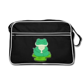 Méditation de fitness au yoga crocodile - Sac Retro - noir/blanc - Devant