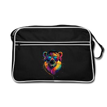 Castor Motif Castor Chuchoter Rongeurs Mignon Castor - Sac Retro - noir/blanc - Devant
