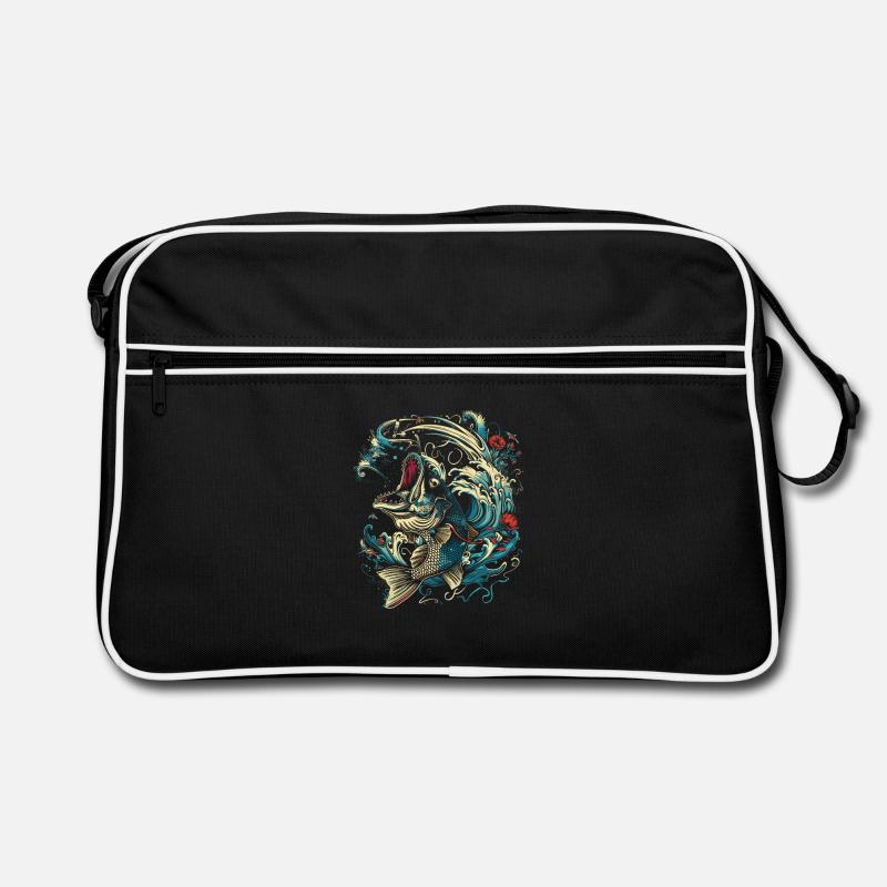 Style de dessin animé de pêche Sac Retro