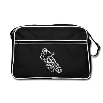 Dessin de VTT Freeride - Sac Retro - noir/blanc - Devant