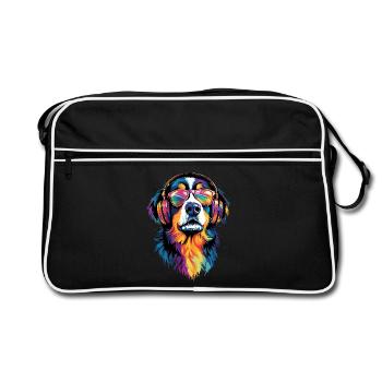 Bouvier bernois Chiens mignons Bouvier suisse - Sac Retro - noir/blanc - Devant