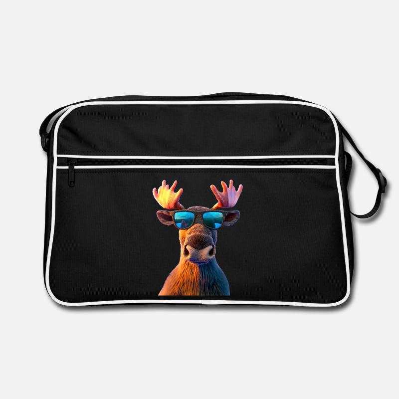 Moose Mosses Bull Elk Antlers Deer Wild Moose Retro Bag