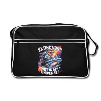 Extinction? Pas dans mon univers - Dino Astronaut - Sac Retro - noir/blanc - Devant